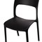 Fabulaxe Modern Plastic Outdoor Dining Chair with Open Curved Back, Black QI004227.BK - alternate 4